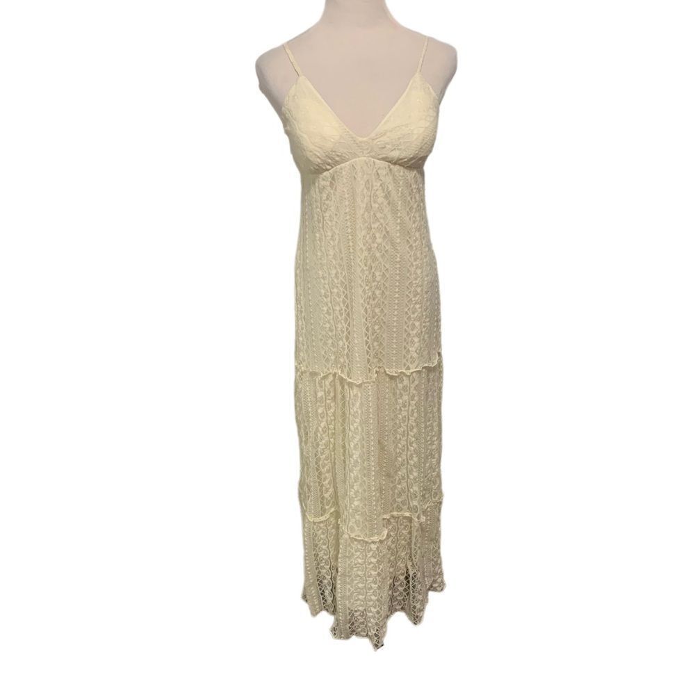 Heart Soul Cream Lace Sleeveless Maxi Sundress Sz M